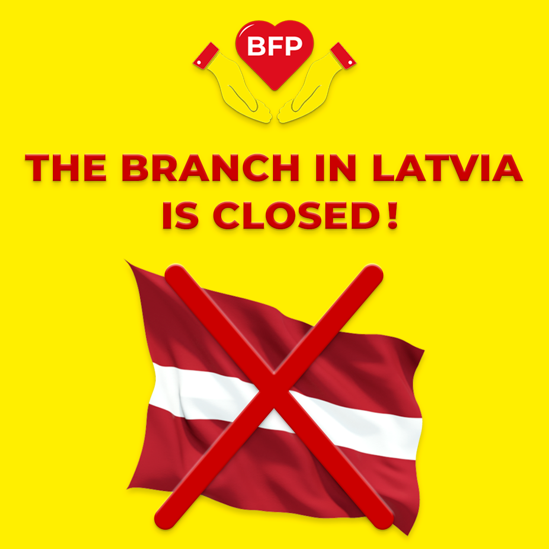 WICHTIGE INFORMATIONEN! Unsere Zweigstelle in Lettland, insbesondere in Riga, wurde geschlossen.